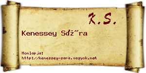 Kenessey Sára névjegykártya