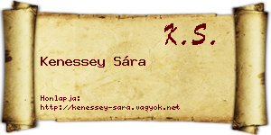 Kenessey Sára névjegykártya